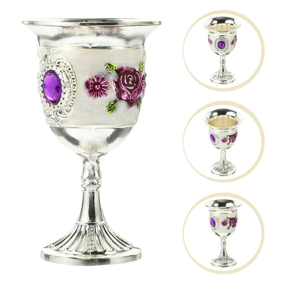 Yardwe Cocktail Goblets Zinc Alloy Unbreakable Large Wide Mouth Opening for Bar 1Pack