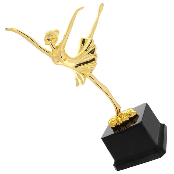 Yardwe Golden Ballet Dance Trophy Plastic Award for Dance Competitions and Elegant Home Decor Display