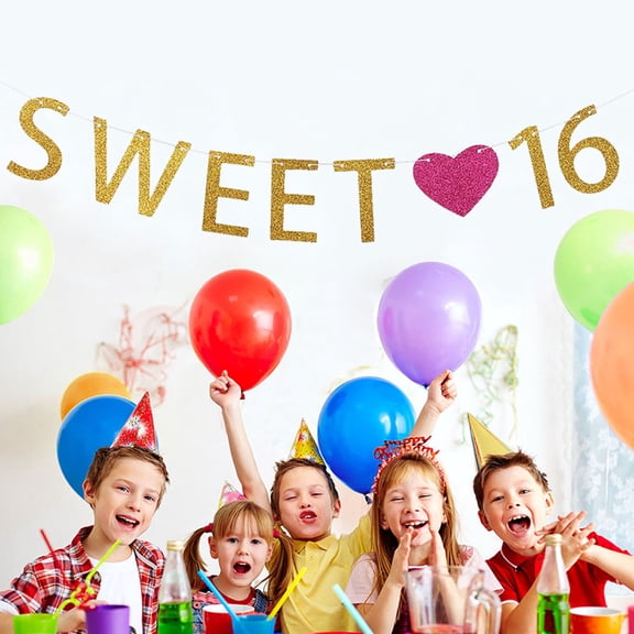 Yardwe Golden Birthday Banner Paper Streamer for Cubicle Table and Balcony Decoration