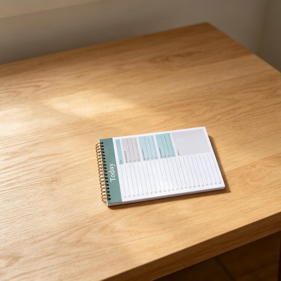 Yardwe Green Productivity Planner Notebook with Metal Coil and Undated Pages for Home Scheduling and Notes