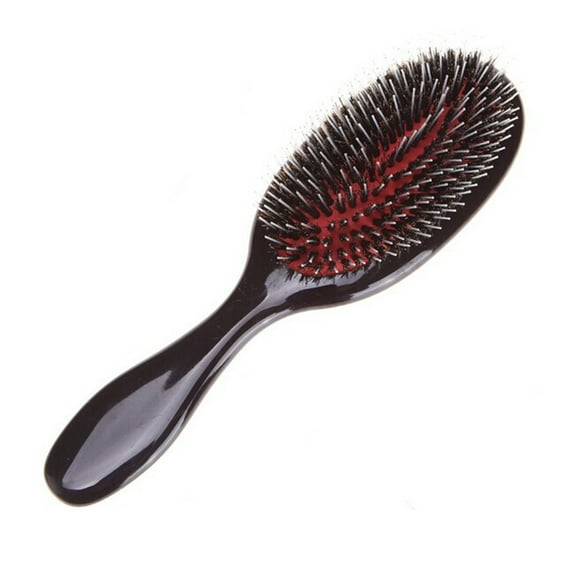 Yardwe Anti Static Natural Bristles Hair Comb Brown Handle for Hair Care and Massage