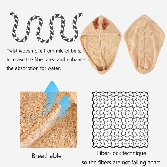 Yardwe Hair Towel Wrap 1Pack Coffee Polyester Nylon Coral Fleece For Quick Drying Women In Bathroom Hotel