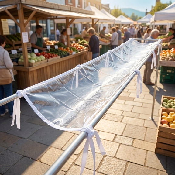 Yardwe Heavy Duty Transparent Rain Gutter for Pop Up Tents Waterproof Canopy Drainage Accessory