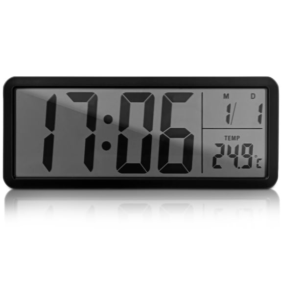Yardwe High Definition Digital Wall Clock with Date Temperature and Automatic Updates