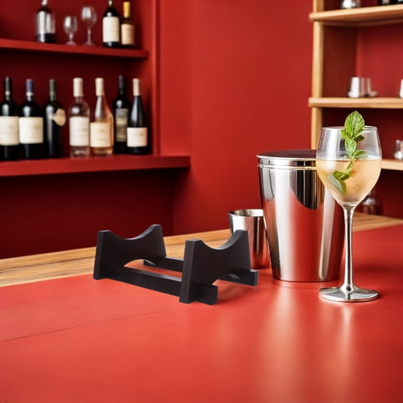 Yardwe Home Countertop Wooden Wine Display Stand Brown Oak Barrel Base for Drinks
