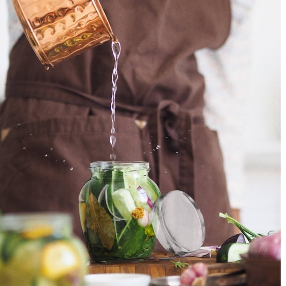 Yardwe Home Fermenting Jar Weight Transparent Glass Heavy Stone for Sauerkraut and Pickles