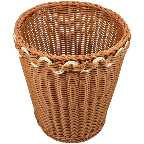 Yardwe Brown Woven Rattan Basket for Laundry, Storage, and Sundries Organizer, and Stylish Home Storage Solution
