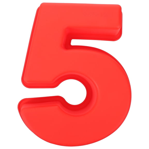 Yardwe Household Silicone Number 5 Cake Pan Oven Ready Mold for Cakes and Mousses