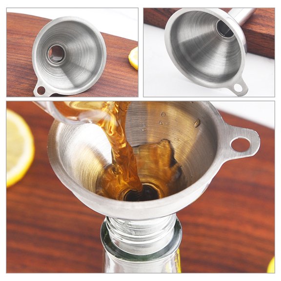 Yardwe Kitchen Funnels Stainless Steel Funnel for Filter Housewarming 1Set