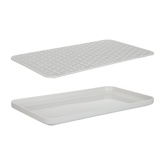 Yardwe Kitchen Rack for Dishes Grey Plastic Draining Board 1Pcs
