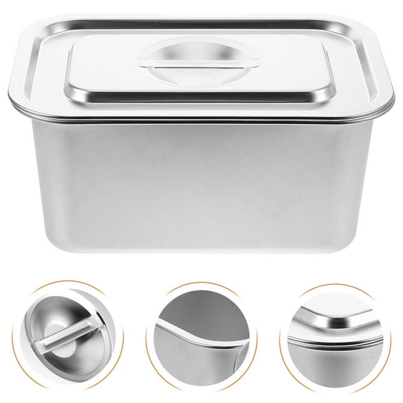 Yardwe Kitchen Storage Compost Bin with Lid Stainless Steel Food Waste Container