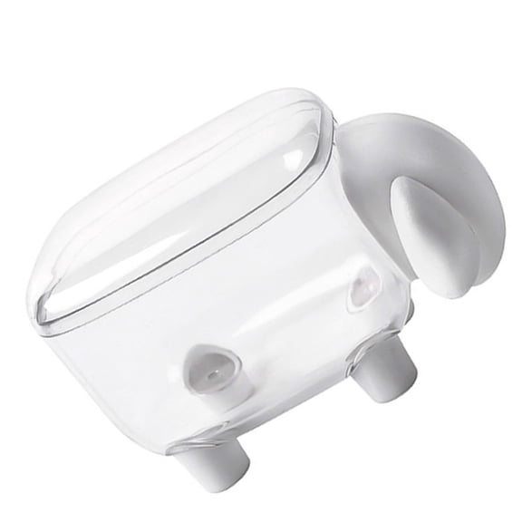 Yardwe Cotton Swab Container in White with Transparent Lid for Neat Bathroom Storage