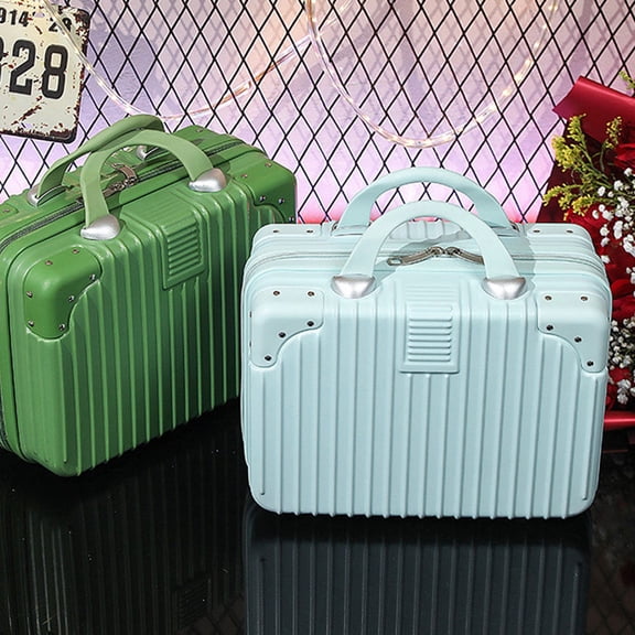 Yardwe Large Sky Blue Makeup Travel Case Organizer with Durable ABS Pc Material for Cosmetics Storage