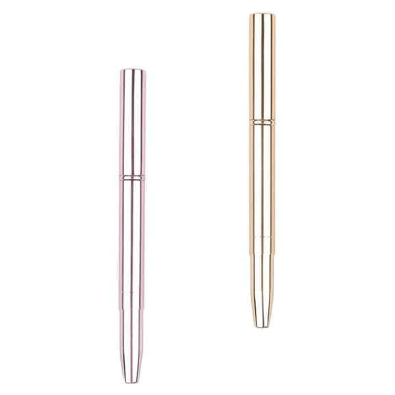 Yardwe 2Pcs Lipstick Brush Lip Makeup Tool Double Ended Assorted Color with Carry Cap