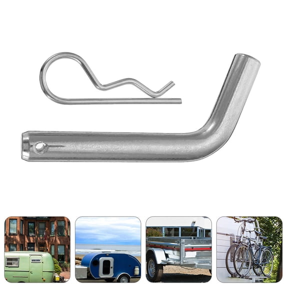 Yardwe Locking Hitch Pin Plated Silver Iron Trailer Accessory with Safety Clip for Secure Towing Hook
