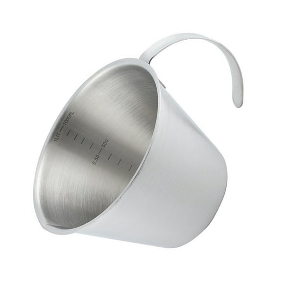 Yardwe Measuring Jug Stainless Steel Milk Preparation Tool for Home Use 1Pcs