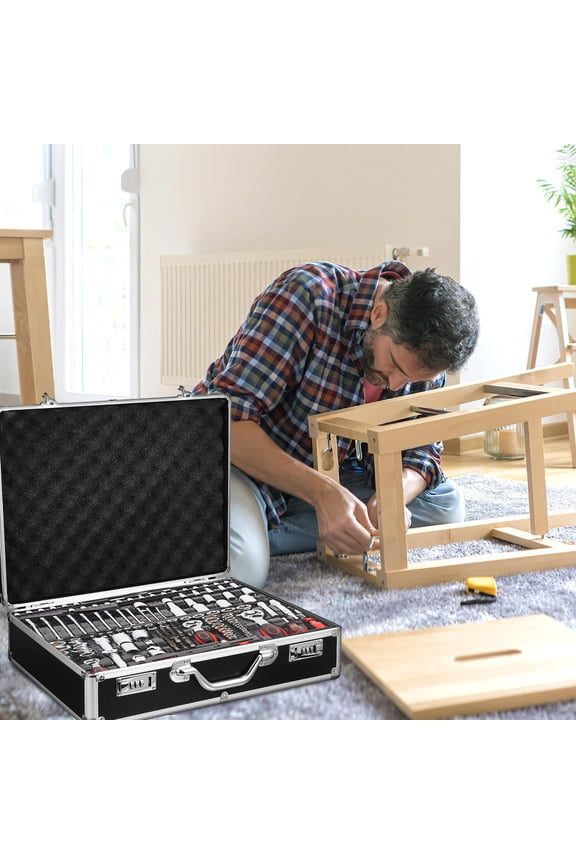 Metal Locking Briefcase Aluminum Alloy Carrying Case with Foam for Safe Storage