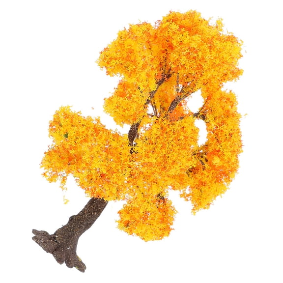 Yardwe Miniature Railroad Tree Decoration Wire Tree Yellow Landscape Decoration 1Pcs