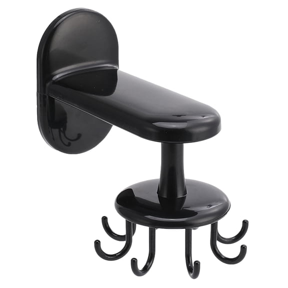 Yardwe Kitchen Organizers and Storage Rack Rotatable 8-claw Wall Hook Black ABS 1Set