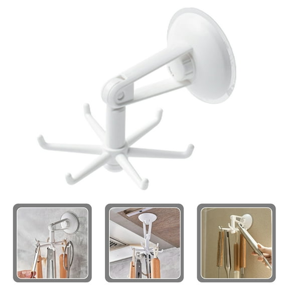 Yardwe Multifunctional Rotatable Hook Kitchen Utensil Wall Hanger ABS Simple Design 1Pcs