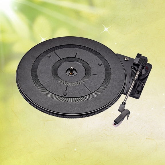 Yardwe Black Portable Record Player Turntable with Adjustable Counterweight and Built in Preamp