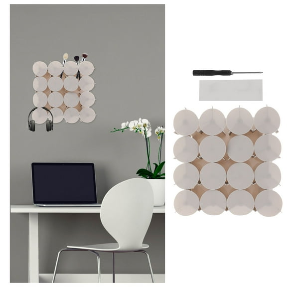 Yardwe Silicone Storage Rack Grey, 1Pc Non-Punch Adhesive Wall Mounted Kitchen Organizer Holder