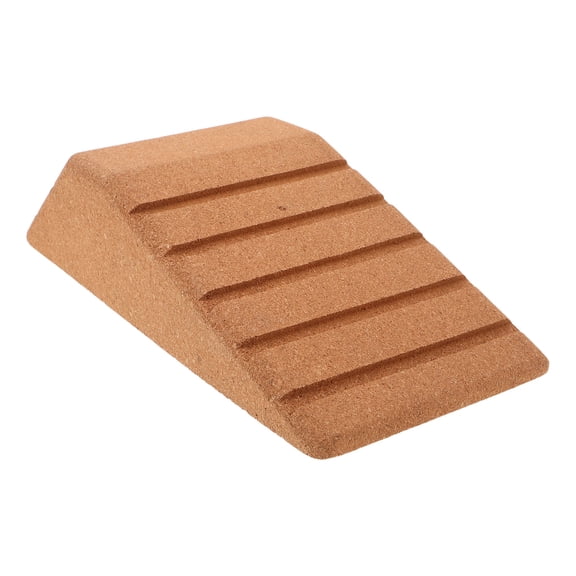 Yardwe Non Slip Cork Trapezoid Yoga Block with Cushioned Slant for Heel Exercises and Flexibility Support