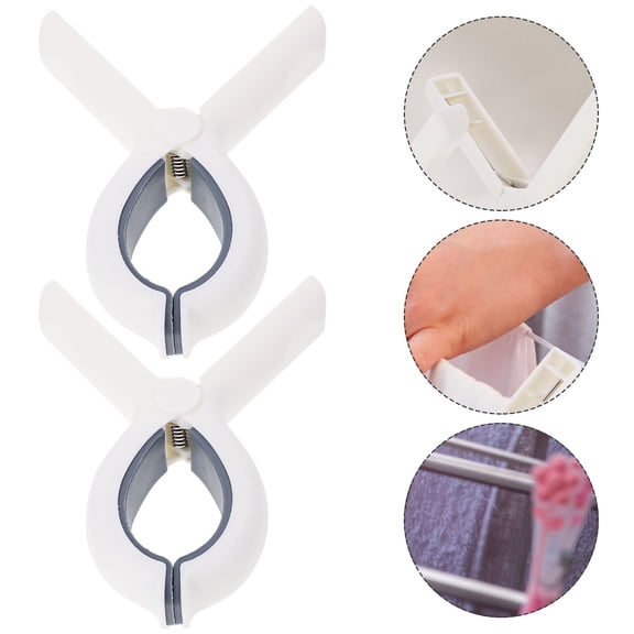 Yardwe 2Pcs Laundry Clips Blue Plastic Prevent Clothes from Blowing Away Daily Life Use