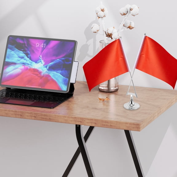 Yardwe Office Table Flagpole with Metal Stand Compact Design for Versatile Display