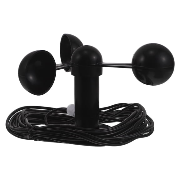 Yardwe Outdoor Black Wind Cup Anemometer with 360 Degree Detection and High Sensitivity for Backyard Use