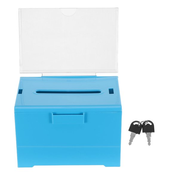 Yardwe Plastic Acrylic Donation Box with Lock and Smooth Edge for Office and Event Use