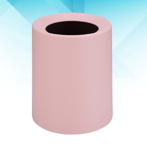 Yardwe Plastic Waste Bin with Frosted Pink Finish for Home Use Garbage Can Suitable for Bedroom