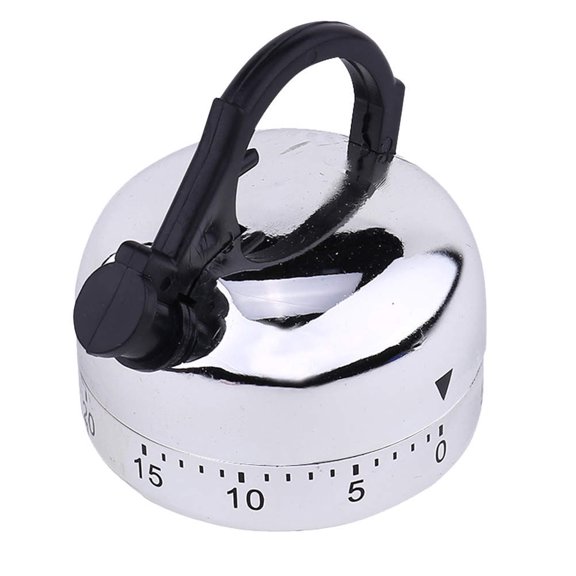 Yardwe Plated Silver Cooking Kitchen Timer Mechanical Countdown Timer for Baking Pancakes and Cookies