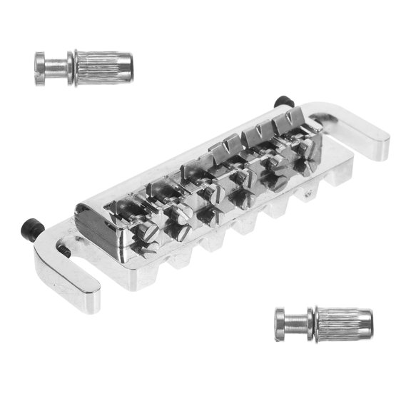 Yardwe Plated Silver Wraparound Guitar Bridge Saddle Tailpiece Zinc Alloy Die Cast for Stable Structure