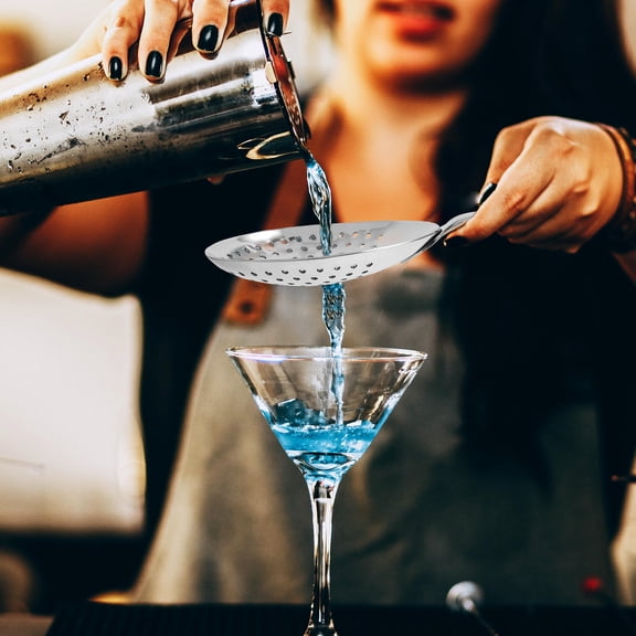 Yardwe Polished Stainless Steel Cocktail Strainer with Fine Mesh for Party and Bar Supply