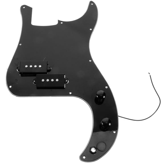 Yardwe Prewired Pb Bass Loaded Pickguard Black 3 Ply Plastic with Split Coil Bass Pickup