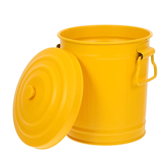 Yardwe Rectangular Desktop Trash Can and Pencil Holder Iron Waste Bin ...