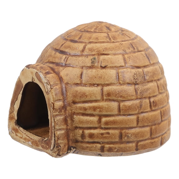 Yardwe Reptile Cave Hide Ceramic Aquarium Log Natural Style Shelter for Betta Fish and Shrimp