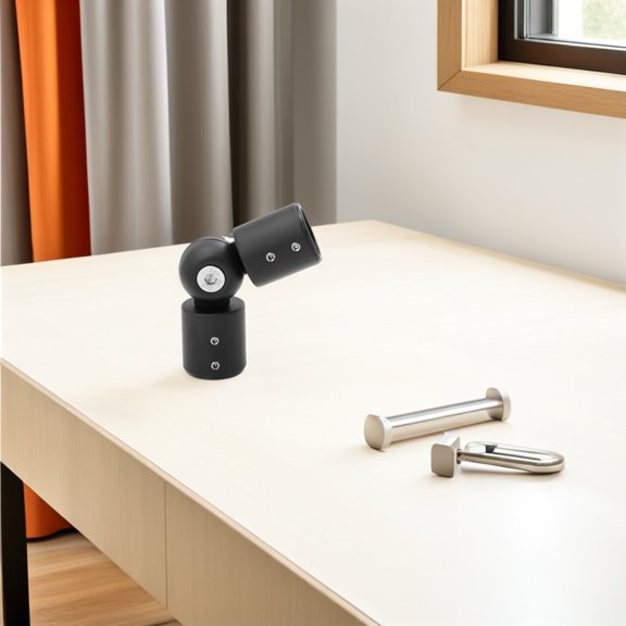 Yardwe Rounded Curtain Rod Stainless Steel Heavy Duty Corner Connection 1Set