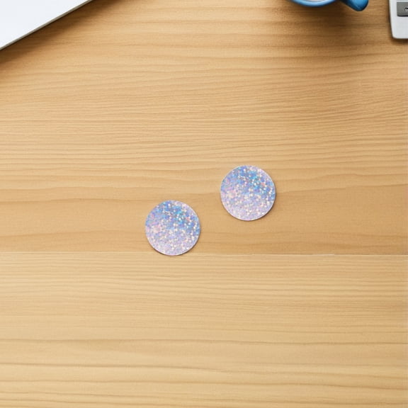Yardwe Self Adhesive Holographic Round Stickers for Multi Surface Use with Shimmery Look