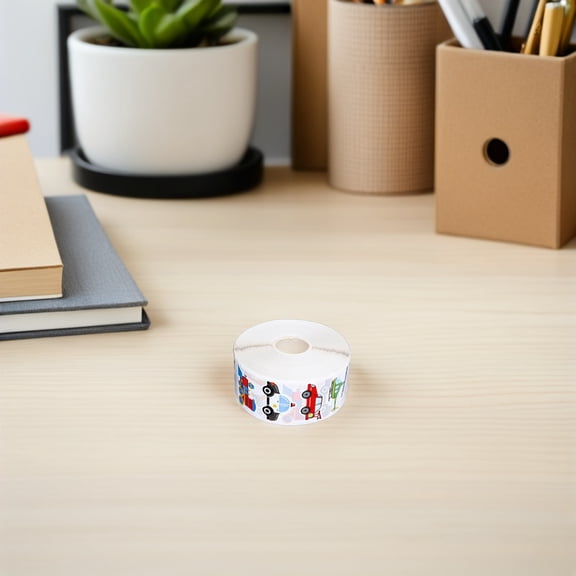 Yardwe Self-Adhesive Transport Stickers Roll Fun Cartoons for Decor