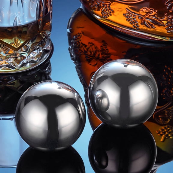 Yardwe Stainless Steel Ice Cubes for Bar Use Reusable Wine Rocks Plated Silver Metal Stones