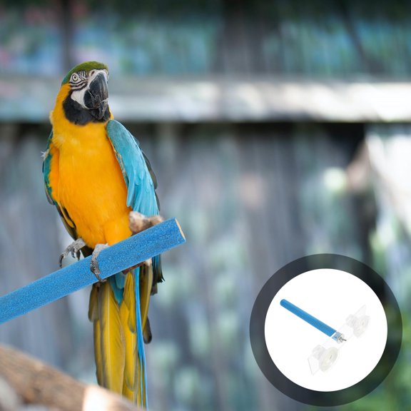 Yardwe Bird Cage Standing Rod with Suction Cup Wooden Parrot Perch for Exercise
