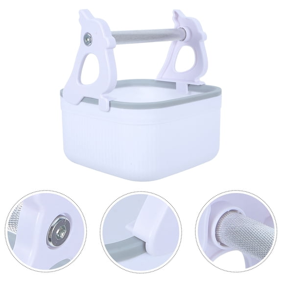 Yardwe Tabletop Bird Perch Stand with Plastic Droppings Tray White Parrot Training Accessory