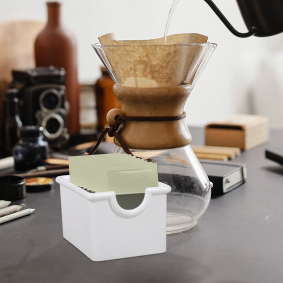 Yardwe Tea Holder for Tea Bags Small Tea Bag Box White Acrylic Storage 1Pack
