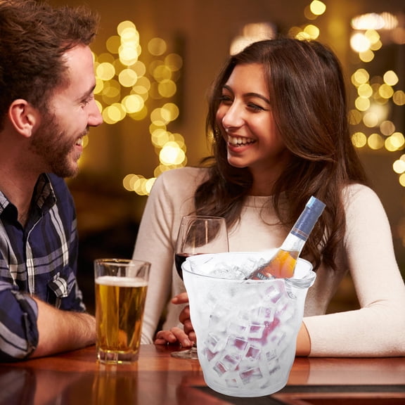 Yardwe Transparent Plastic Beer Bucket for Storage with Multi Functional Design and Elegant Modern Look