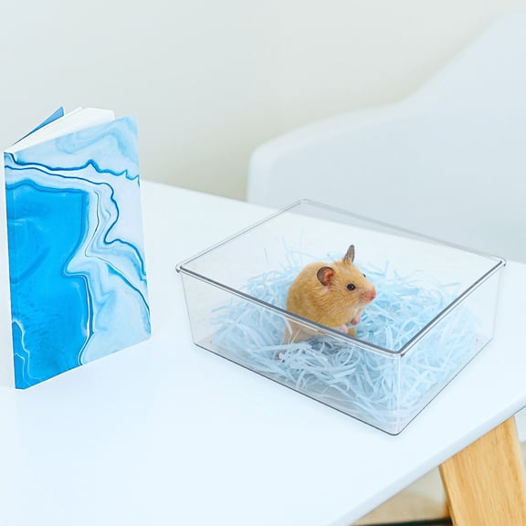 Yardwe Transparent Plastic Hamster Bathtub Stylish Pet Bathing Basin for Guinea Pigs