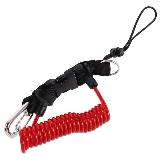 Yardwe Underwater Camera Strap in Red with Retractable Stainless Steel Safety Tether