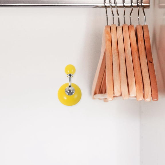 Yardwe Unique Yellow Ceramic Wall Hook for Home Decorative Use and Small Item Storage