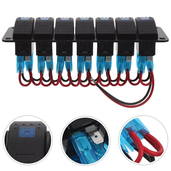 Yardwe Universal Automotive Toggle Switch Panel Black with LED Lights for Car Accessories